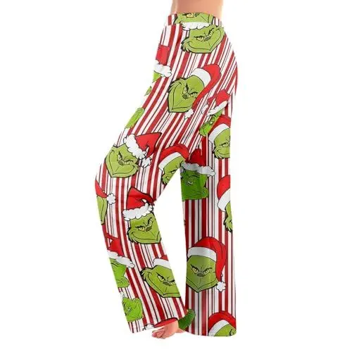 Produktbild: 𝑮𝒓𝒊𝒏𝒄𝒉 Relaxhose Herren Freizeithose Damen Wollhose Damen Winter Kinder Schlafanzug Weihnachten Womens Tracksuit Bottoms Schlafanzug Damen Große Größen Schlafanzug Weihnachten Familie Multi L